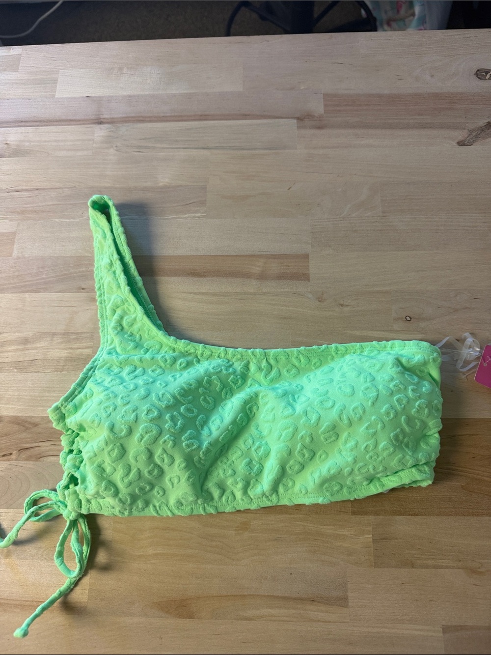 Neon Lime One-Shoulder Women’s Swim Top